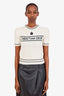 Off-White White Cashmere Wool Knit Short Sleeve Sweater Size 4
