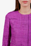 Akris Punto Purple Silk Cotton Cropped Blazer Jacket Size 2