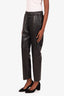 Anine Bing Black Vegan Leather Straight Leg Pants Size S