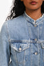 Acne Studios Blue Distressed Denim Jacket Size 36