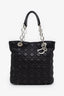 Christian Dior 2008 Black Cannage Lambskin Dior Soft Shopping Tote Bag