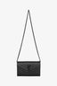 Saint Laurent So Black Chevron Leather Envelope Wallet On Chain