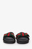 Gucci Black Rubber Vintage Web Bow Slide Sandals Size 36