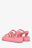 Pre-loved Chanel™ Pink Chain Detail Gladiator Sandals Size 37C