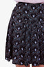 Prada Black/Purple Patterned Midi Skirt Size 36
