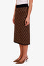 Fendi Brown FF Logo Midi Skirt Size 42