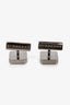 Burberry Green Nova Check Chrome Square Cufflinks