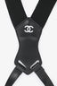 Pre-loved Chanel™ Black Logo Suspenders GHW