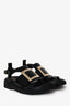 Roger Vivier Black Brushed Leather Buckle Sandals Size 37