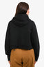 Miu Miu 2023 Black Logo Cropped Zip Up Hoodie Size L