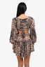 Zimmermann Leopard Print 'Allia' Cut Out Midi Dress Size XS