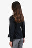 Max Mara Black Poplin Leather Toggle Top Size 4