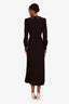 Alessandra Rich Black Tuxedo Style Embellished Midi Dress Size 38