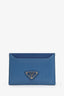 Prada Blue Vitello Move Leather Card Holder