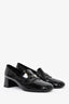 Prada Black Patent Leather Logo Block Square Toe Heels Size 42