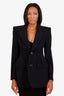 Balenciaga Black/White Hourglass Pinstripe Blazer Jacket Size 36