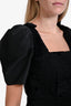Elliatt Black Embroidered Floral Short Sleeve Mini Dress Size S