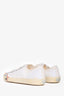 Maison Margiela White Canvas Tabi Paint Splatter Sneakers Size 35