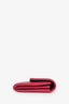 Pre-loved Chanel™ 2016 17 Magenta Chevron Lambskin Long Boy Wallet