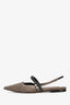 Brunello Cucinelli Taupe Suede Beaded Slingback Flats Size 37.5