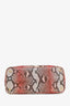 Sac cabas double Prada en python marron/rose avec bandoulière