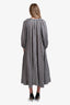 Bernadette Dark Brown/White Gingham Puff Sleeve Dress Size 36
