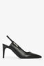 Hermès Black Leather Pointed Kelly 'Lover' Slingback Heels Size 38