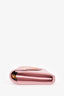 Saint Laurent Pink Grained Leather Wallet On Chain
