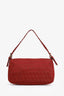 Fendi Red FF Zucca Canvas Baguette Flap Bag