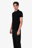 Tom Ford Black Cotton Knit Polo Shirt Size 48 Mens
