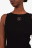 Pre-loved Chanel™ 22K Black Wool CC Logo Tank Top Size 34
