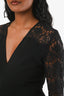Zimmermann Black Lace Long Sleeve V-Neck Romper Size 0