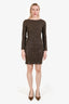 Alice + Olivia Brown Sequin Long Sleeve Mini Dress Size Small
