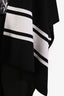 Sandro Black Knit Flore Striped Poncho Style Cardigan Size One Size
