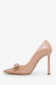 Salvatore Ferragamo Beige Patent Vara Bow Pumps Size 8