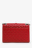 Saint Laurent Red Grained Leather Small Envelope Bag