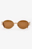 Moschino Gold Tone/Tortoiseshell Round Sunglasses