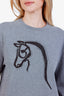 Hermès Grey Cotton Horse Embroidered Crewneck Sweater Size XL