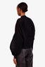 Junya Watanabe Comme des Garcons Black Pleated Horizontal Stripe Knit Cardigan Size S