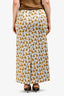 Tibi Cream/Yellow Sunflower Midi Skirt Size 8