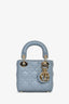 Christian Dior 2020 Blue Lambskin Micro Lady Dior
