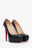 Christian Louboutin Black Patent Leather Platform Heels Size 39