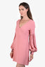 Alexis Pink Crepe V-Neck Mini Dress Size Small