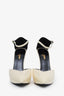 Saint Laurent White Patent Leather D'Orsay Pumps Size 39