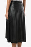 N.21 Black Faux Leather Pleated Midi Skirt Size 40