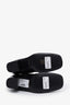 Saint Laurent Black Leather Square Toe Logo Ankle Boots Size 37.5