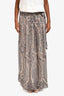 Isabel Marant Etoile Beige/Multicolour Silk Wrap Maxi Skirt Size 34