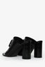 Balenciaga Black Croc-Embossed Oval BB Heeled Sandal Size 40