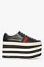 Gucci Black/White Leather Platform 'Peggy Web' Sneakers Size 38