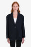 Weekend Max Mara Navy Wool Blend Single Breasted Blazer Size 4